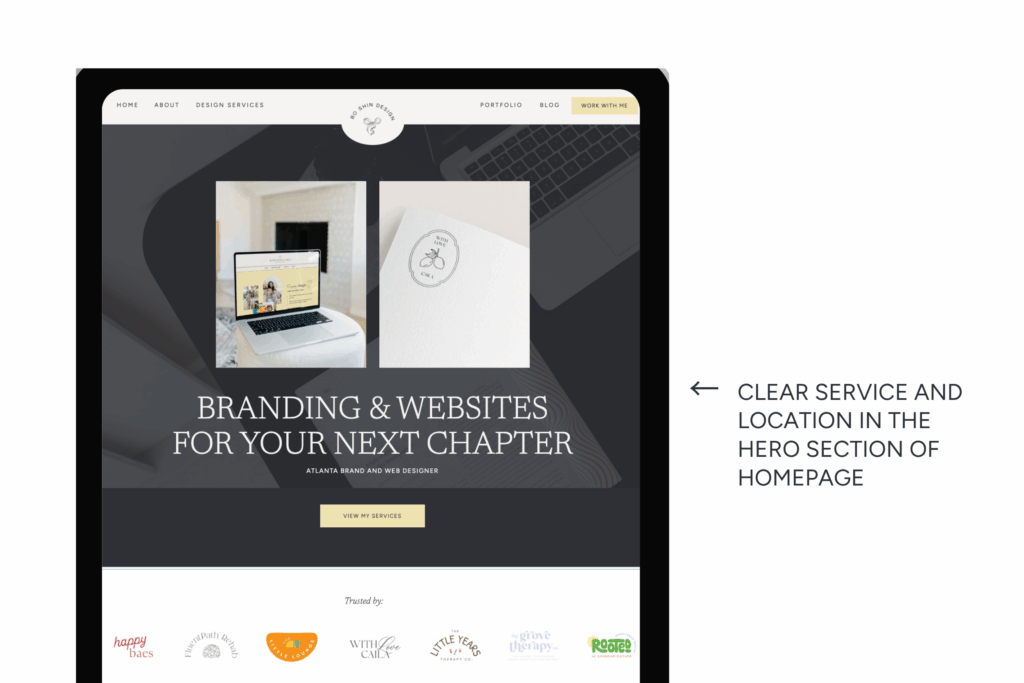 atlanta website designer homepage hero